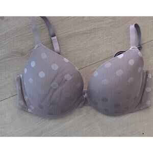 Victoria's Secret 36D Nude Polka Dot Mesh Bra Underwire Women's